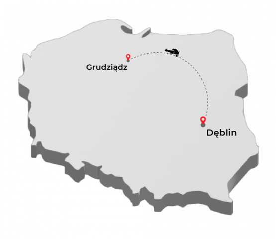 Mapa Grudziądz Dęblin